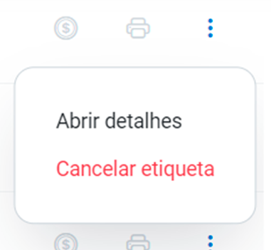 Conheça a nova tela de etiquetas da Frenet: cancelar etiqueta