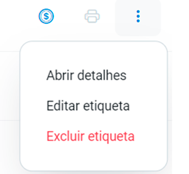 Conheça a nova tela de etiquetas da Frenet: excluir etiqueta
